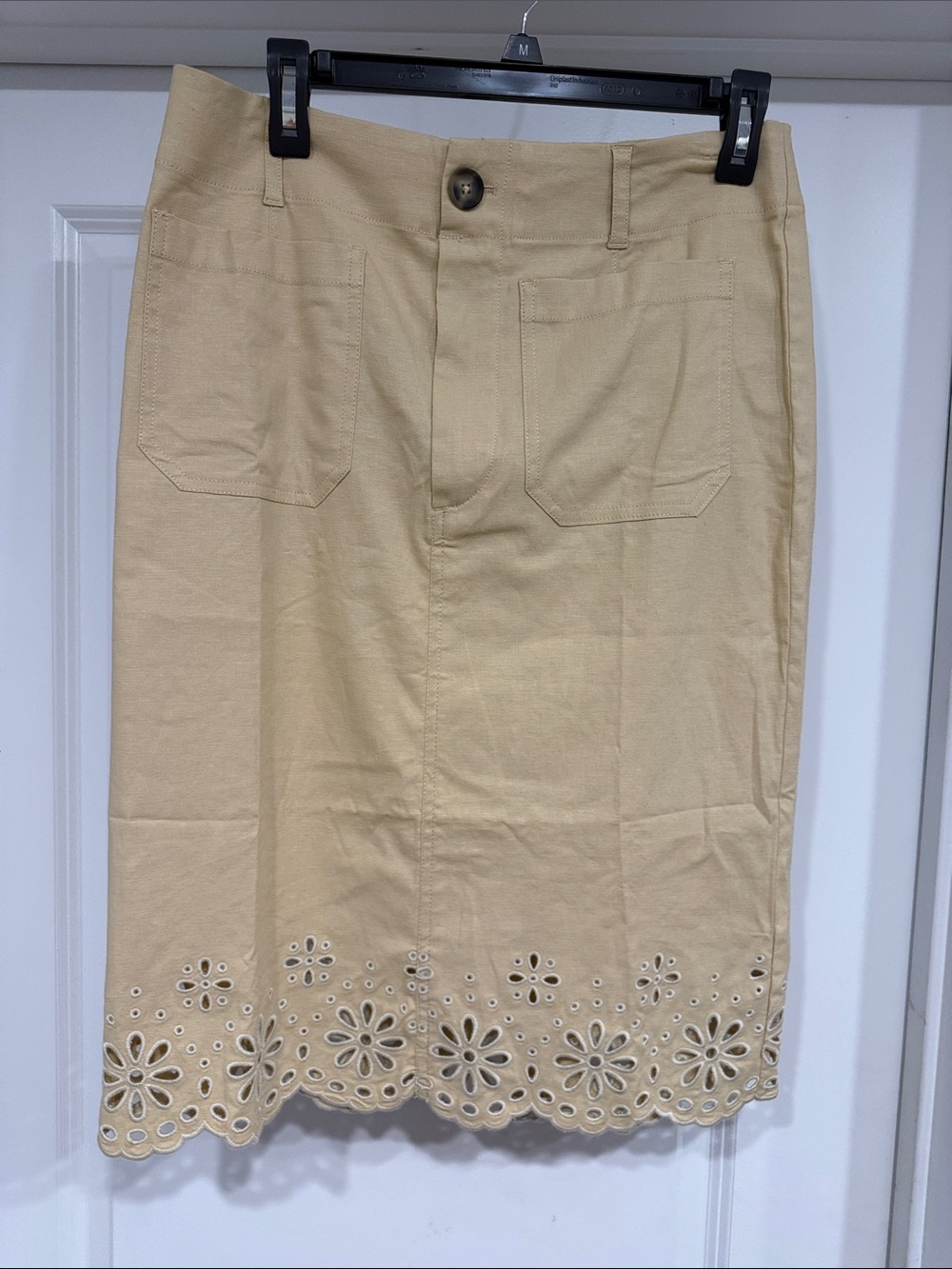 Anthropologie Maeve Colette Eyelet Midi Skirt